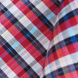 ผ้าไหม ลายสก็อต ไหมแท้ เนื้อหยาบนุ่ม สีคละสี ขายตามความยาวหลา รหัส A9-CT-100245