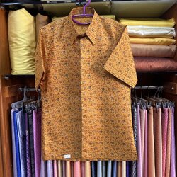 เสื้อซาฟารี คอปก ผ้าไหม พิมพ์ลาย เนื้อเรียบ ลายช้าง ไซส์ M รหัส DS-AA-01166800