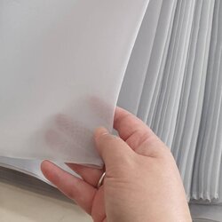 ผ้าไหมแก้ว ไหมแท้ 100% เนื้อโปร่งบางเบา สีเทาเงิน ตัดขายตามความยาวหลา รหัส C1-115-2