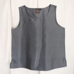 เสื้อแขนกุดไหมแท้ เฉดสีเทาเข้ม รหัส TOP009