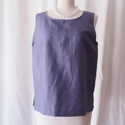 เสื้อผ้าไหมแขนกุด เฉดสีกรมท่า รหัส TOP-102827