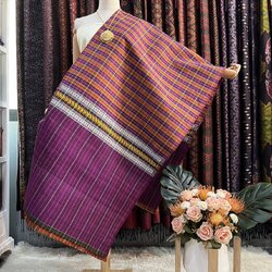 ผ้าขาวม้า ผ้าไหมแท้ ขนาด 60x200cm ขิดลายช้าง สีคละสี รหัส R4E-PS-0816813