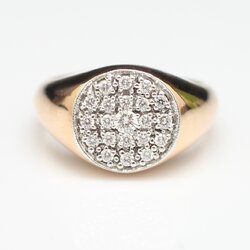 RG250594 แหวนเพชรกระจุก เพชรเม็ดกลาง 0.07 กะรัต เพชรล้อม 0.25 กะรัต Pinkgold 18k นน.รวม 5.69 กรัม ขนาดแหวน 52