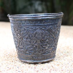 SI107 ถังเงินแท้เล็กดุลลาย นน. 230 กรัม