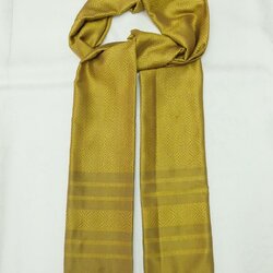 ผ้าคลุมไหล่ผ้าไหม ไหมแท้ ยกดอกลีลาวดี เนื้อละเอียด ขนาด 63x200ซม. สีเหลือง รหัส ZYG-176