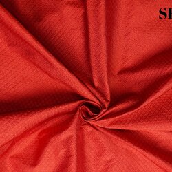 ผ้าไหมยกดอก ลายเม็ดพริกไทย สีพื้น ไหมแท้ สีแดงสด (ราคาต่อหลา) รหัส B6-NY-SKU-36529