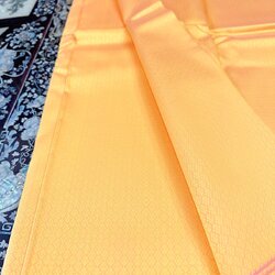 ผ้าไหมยกดอก ลายนพเก้า สีพื้น ไหมแท้ สีเหลืองทองเหลือบโอรสชมพู (ราคาต่อหลา) รหัส B1-041068