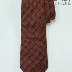 เนคไทผ้าไหม ลายพื้นเมือง ลายอัมปรม ขนาดกว้าง 3.0นิ้ว สีแดงน้ำตาล ND-ST-ND-124