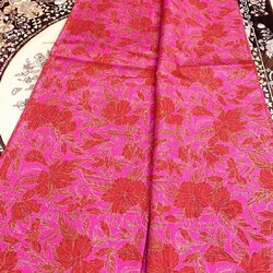 ผ้าไหมพิมพ์ลาย เนื้อเรียบ ขายตามความยาวหลา สีชมพู รหัส A4-0031