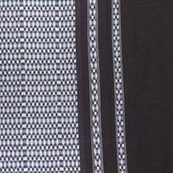 ซิ่น ผ้าไหมมัดหมี่ สีธรรมชาติ 3ตะกอ ทอเหยียบเหาะ มีหน้านาง ชายครุย ขนาด1x4เมตร ลายโมเดิร์น สีเทาเข้มเกือบดำ รหัส M3P-33-02246820