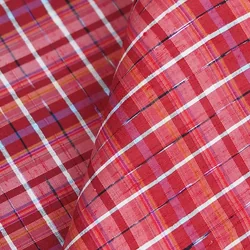 ผ้าไหม ลายสก็อต ไหมแท้ เนื้อหยาบนุ่ม สีคละสี ขายตามความยาวหลา รหัส A9-CT-100244