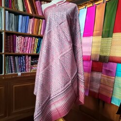 ซิ่น ผ้าไหมมัดหมี่ สีธรรมชาติ ไหมแท้ 6ตะกอ ทอยกดอก ขนาด 1x2เมตร งาน5ดาว รหัส L1-NY11186528