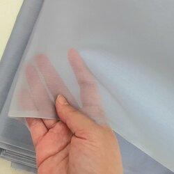 ผ้าไหมแก้ว ไหมแท้ 100% เนื้อโปร่งบางเบา สีเทานกพิราบ ตัดขายตามความยาวหลา รหัส C1-115-3