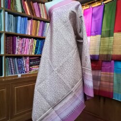 ซิ่น ผ้าไหมมัดหมี่ สีธรรมชาติ ไหมแท้ 6ตะกอ ทอยกดอก ขนาด 1x2เมตร งาน5ดาว รหัส L1-NY11186510