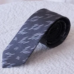 เนคไทผ้าไหม มัดหมี่ ขนาดกว้าง 2.5นิ้ว สีเทา ND-CT-102870