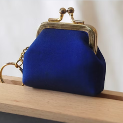 กระเป๋าสตางค์ ใส่เหรียญ ขนาด 7x7x2.5cm. สีน้ำเงิน GL-CT-103476