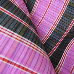 ผ้าไหม ลายสก็อต ไหมแท้ เนื้อหยาบนุ่ม สีคละสี ขายตามความยาวหลา รหัส A9-CT-100242