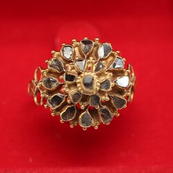 RG250192 แหวนเพชรซีกทรงฉัตร ทองแท้ 90% นน.รวม 3.4 กรัม ขนาดแหวน 53