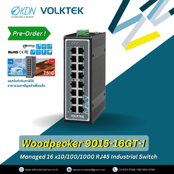 Woodpecker 9015-16GT-I Volktek Managed 16 x10/100/1000 RJ45 Industrial Switch
