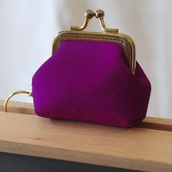 กระเป๋าสตางค์ ใส่เหรียญ ขนาด 7x7x2.5cm. สีม่วงอมชมพู GL-CT-103486