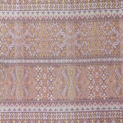 ซิ่น ผ้าไหมมัดหมี่ สีธรรมชาติ 3ตะกอ ทอเหยียบเหาะ มีหน้านาง ชายครุย ขนาด1x4เมตร รวมลายโบราณ19ลาย สีน้ำตาล รหัส M3P-33-02246817