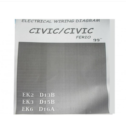 หนังสือ WIRING DIAGRAM HONDA CIVIC เครื่องยนต์ D13B D15B D16A (RTI) 99~ (JP)