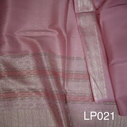 (ผ้าชุด) ผ้าไหมยกดอกลำพูน (สีพื้น 2เมตร+ลาย 2.4เมตร) สีชมพู รหัส N90-AA-LP021