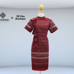 แบบตัดชุด เดรสผ้าไหม (ไม่รวมผ้า) chobmai x SBone รหัส CUT-SB-04016632
