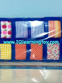 ถุงถั่วผ้าสักหลาดจับคู่ลวดลายของผ้า เรียนรู้เรื่องสีและลวดลายต่างๆที่เหมือนกัน และฝึกประสาทสัมผัส ส่งฟรี