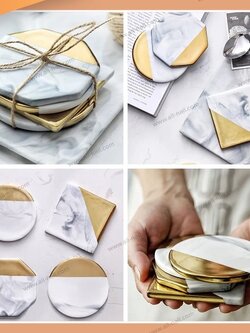 พร็อพถ่ายรูปเล็บ จานหินอ่อนถ่ายรูปโชว์เล็บ ฉากถ่ายรูป จานสี จานรองแก้วแบบเรียบหรู