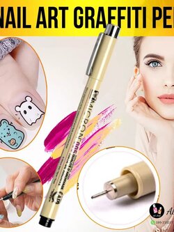 ปากกาเพ้นท์เล็บ สีดำ ขนาดหัว0.2mm