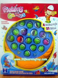 เกมส์ตกปลา ฝึกกล้ามเนื้อมัดเล็ก การทำงานประสานกันระหว่างมือกับสายตา การใช้สมาธิของเด็กๆ เกมส์จะมีเสียงดนตรีให้ความเพลิดเพลิน สีสันสดใส จัดส่งฟรี