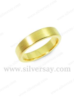 แหวนเกลี้ยงแบบโมเดิร์นหน้าตัดเรียบ 5 มม./แลขนแมว/สีทองคำ22k/สำหรับสลักชื่อ