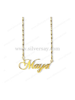 จี้ชื่อ-สร้อยชื่อ "Maya" พร้อมสร้อยลายอิตาลี เงินแท้ 925 ชุบทองคำ22k