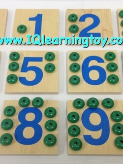 ของเล่นไม้ - ชุดแผ่นไม้บอกจำนวนตัวเลขพร้อมลูกปัดเพื่อสอนเรื่องจำนวนนับและตัวเลข ส่งฟรี
