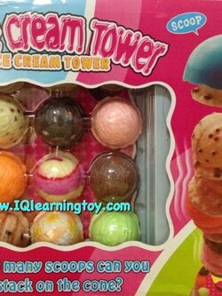 เกมส์ต่อไอศกรีมโคน Ice Cream Tower (Scoops Balance) เกมส์รักษาสมดุล ฝึกพัฒนาการกล้ามเนื้อมือ ฝึกให้ใจเย็นและมีสมาธิ 3+ (จัดส่งฟรีค่ะ)
