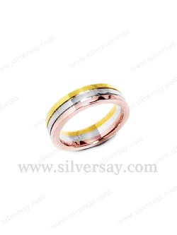 แหวนเลเยอร์สามชั้นรอบวง Layers ทองสามสี