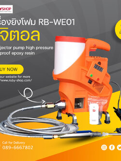 RUBY SHOP เครื่องยิงกันรอยร้าว Grouting injection pump ระบบดิจิตอล รีโมท รุ่น RB-WE01