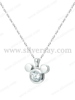 จี้มิกกี้เม้าส์ Mickey Mouse ฝังเพชรสวิส/ไซส์ L