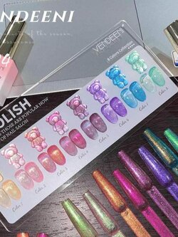 [1Set/8ขวด] ชุดสีเจลทาเล็บ แบรนด์คุณภาพ VENDEENI G24 ขนาด15ml แถมชาร์ตสี!!