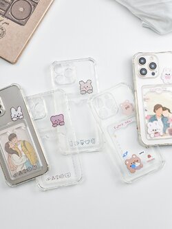 เคสโทรศัพท์ iPhone เคสใส พร้อมช่องใส่บัตร เคสใส่บัตร สำหรับ14/14Plus/14Pro/14ProMax