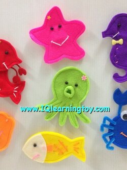 สื่อการสอนชุดสัตว์ทะเลติดแม่เหล็ก ประกอบด้วยสัตว์ทะเลต่างๆ ได้แก่ กุ้ง หอย ปู ปลา ม้าน้ำ ปลาหมึก และ ปลาดาวค่ะ ส่งฟรี