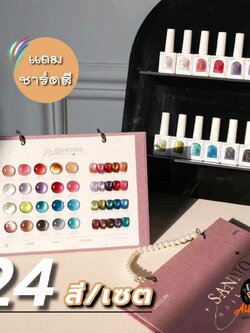 ชุดสีเจลแคทอาย(cat eye) สีเจลลูกแก้ว 15ml 24สี แถมชาร์ตสี!!
