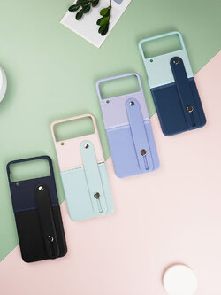 เคสโทรศัพท์ Samsung Galaxy Z Flip4 5G Stuff เคสทูโทน เคสPCแข็ง พร้อมสายคล้องมือ สำหรับGalaxy Z Flip4 5G