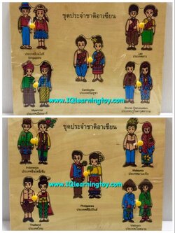 Asian-Flag ภาพตัดต่อชุดแต่งกายประจำชาติอาเซี่ยนทั้งชาย และหญิงต่างๆในกลุ่มสมาชิกอาเซียนรวม10ประเทศ 20 ชุด