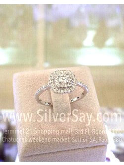 แหวนเพชรสวิส 4 มม.ล้อมเพชรแถวสองชั้น/ไมโครเซต