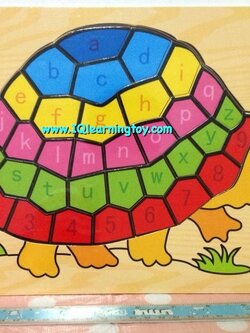 ของเล่นไม้ - จิ๊กซอว์รูปเต่า สอนพยัญชนะ ภาษาอังกฤษ a-z ได้ฝึกพัฒนาการ สร้างความเข้าใจและจดจำพยัญชนะต่างๆได้โดยง่าย ฝึกสมาธิ ส่งฟรี