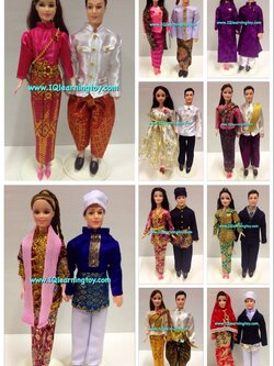 ตุ๊กตาสวมชุดแต่งกายประจำชาติต่างๆในอาเซียน 10 ประเทศ ทั้งชายและหญิงรวม 20 ชุด