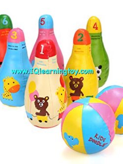 โบว์ลิ่งนุ่มนิ่มพร้อมบอลนุ่มนิ่ม เขย่ามีเสียงกุ๋งกิ๋ง พัฒนากล้ามเนื้อมัดใหญ่ มัดเล็ก ฝึกสมาธิได้ดีค่ะ ส่งฟรี