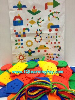 ของเล่นร้อยเชือก รูปทรงสองมิติ เพื่อเสริมพัฒนาการ ฝึกกล้ามเนื้อมือและสมาธิ เรียนรู้เรื่องสีและรูปทรงต่างๆพื้นฐานเบื้องต้น แบบสองมิติ ฝึกความจำ ส่งฟรี